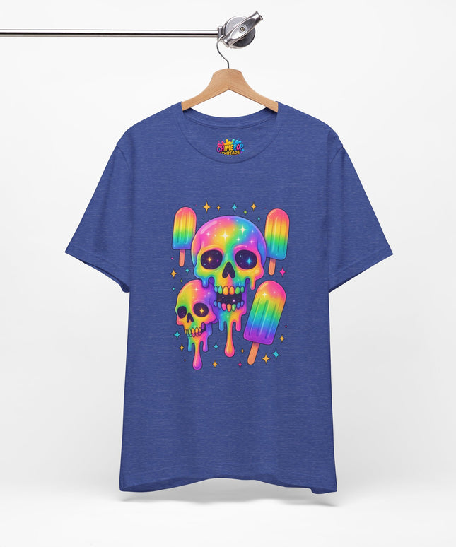 Rainbow Skull Popsicle Glitter Cosmic Goth Tee