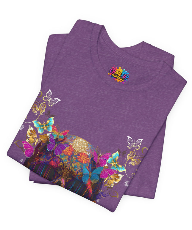 Ornate Skull Golden Butterfly Gothic Luxe Tee