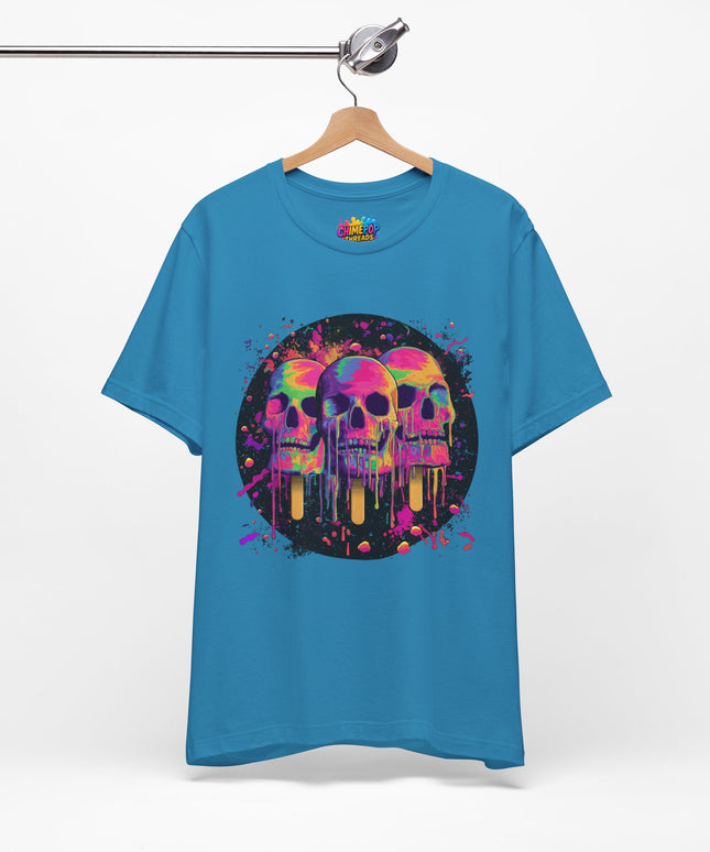Triple Neon Skull Popsicle Splatter Tee