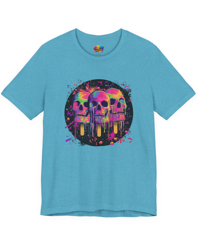 Triple Neon Skull Popsicle Splatter Tee