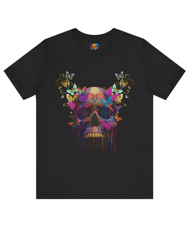 Ornate Skull Golden Butterfly Gothic Luxe Tee