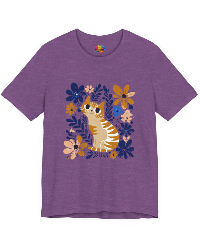 Orange Cat Floral Tee
