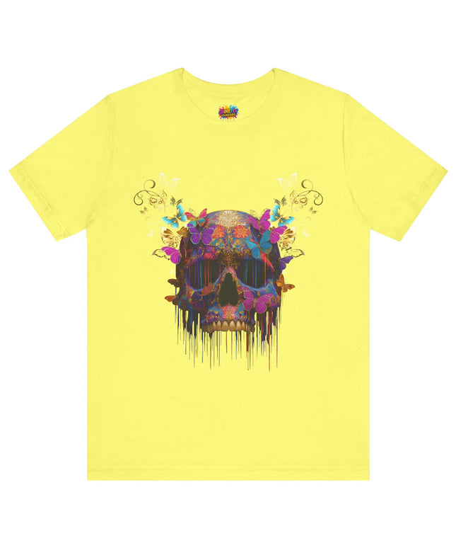 Ornate Skull Golden Butterfly Gothic Luxe Tee