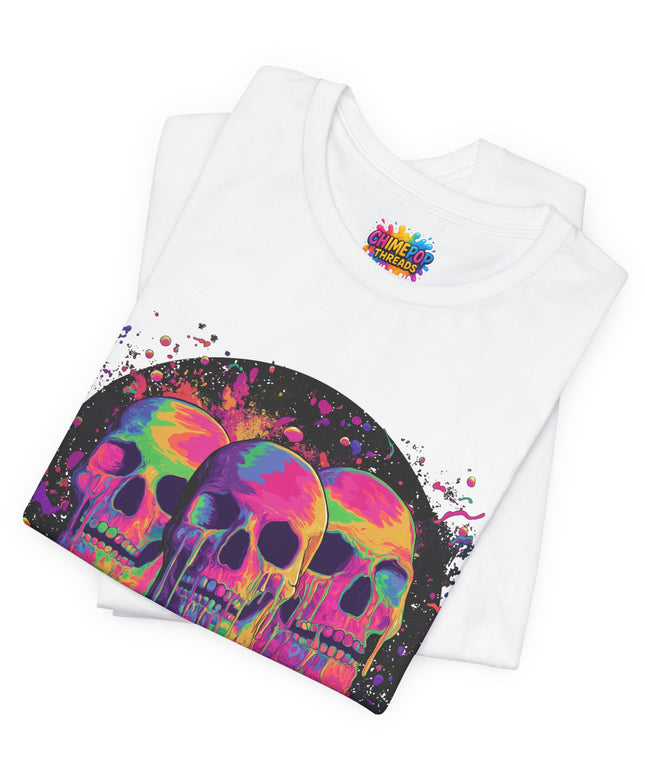 Triple Neon Skull Popsicle Splatter Tee
