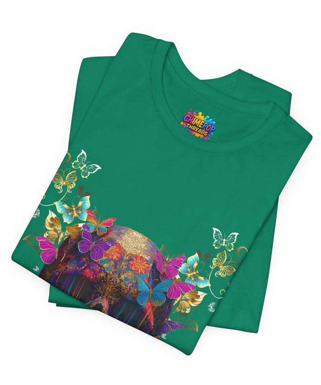 Ornate Skull Golden Butterfly Gothic Luxe Tee