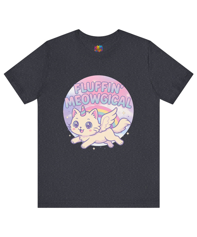 Fluffin Meowgical Goth Princess Cat Unicorn Rainbow Pastel T-Shirt