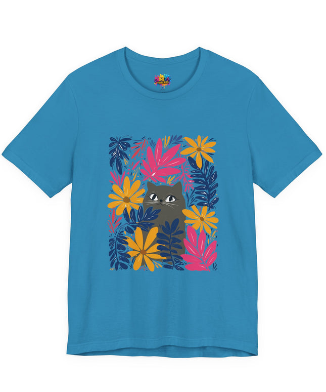 Gray Cat Floral Tee