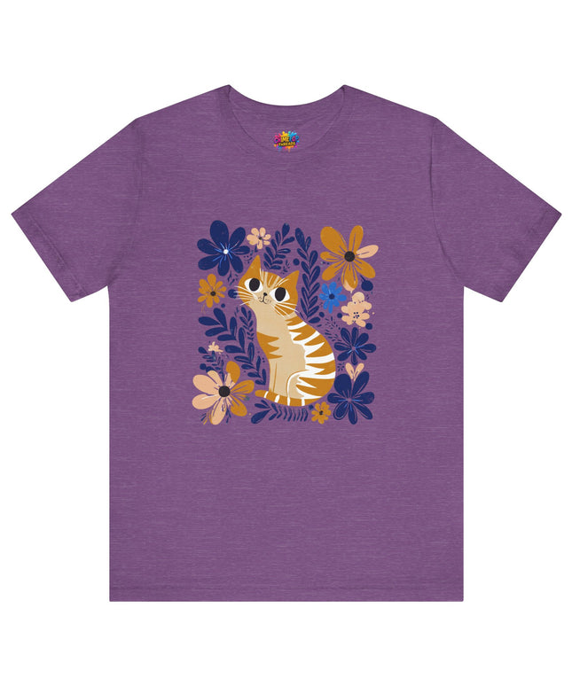 Orange Cat Floral Tee
