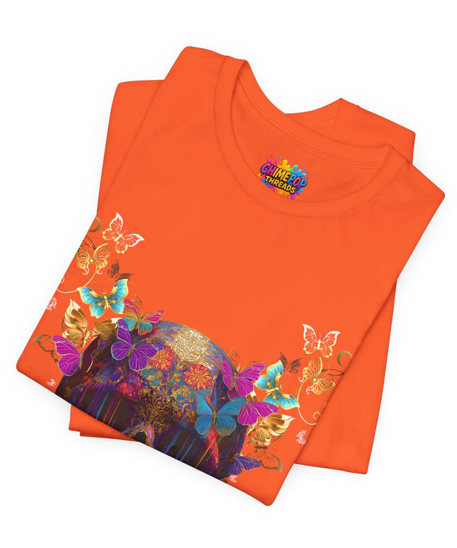 Ornate Skull Golden Butterfly Gothic Luxe Tee
