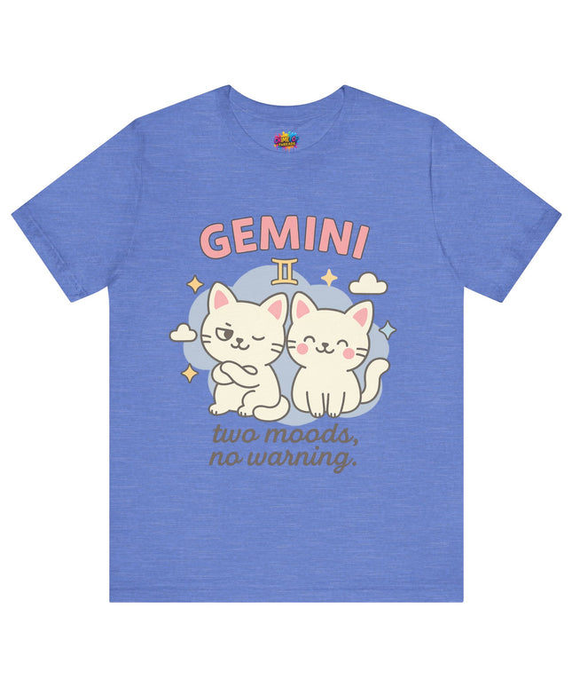 GEMINI ZODIAC - TWO MOODS NO WARNING GRAPHIC TEE