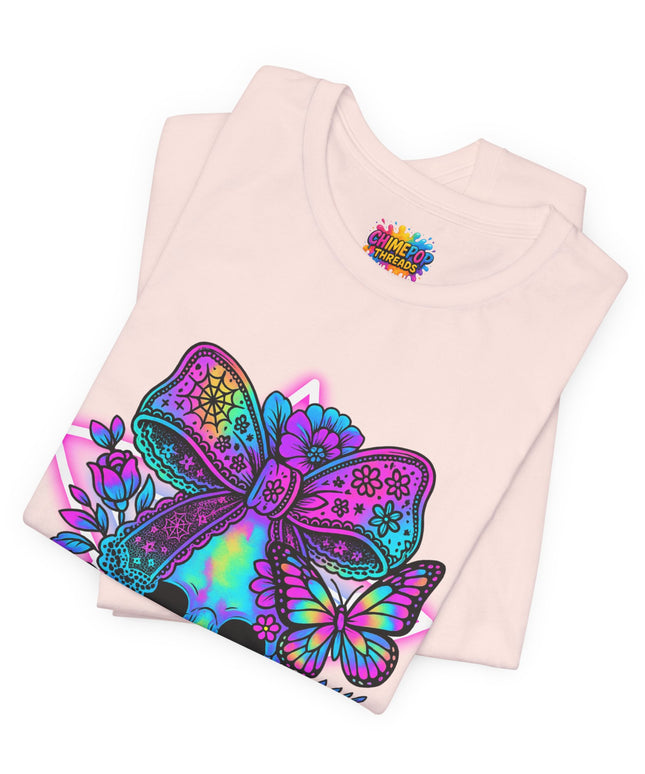 Neon Skull and Bow Shirt