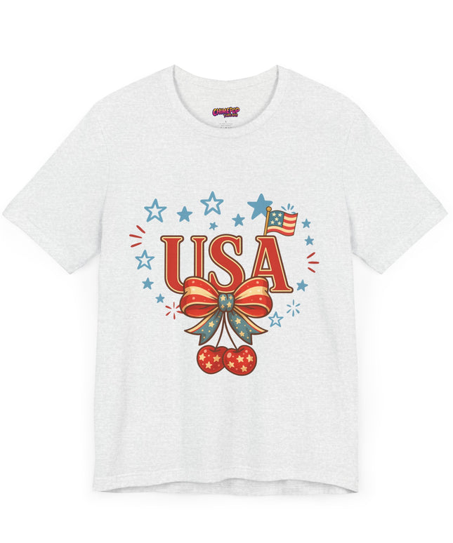 USA CHERRY COQUETTE STARS AND STRIPES TEE