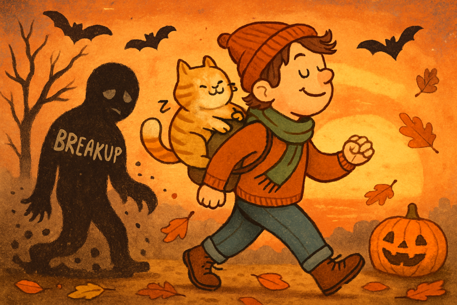 Chasing Sunsets & Cuddling Cats: A Humorous Guide to Ghosting Your Breakup in Fall