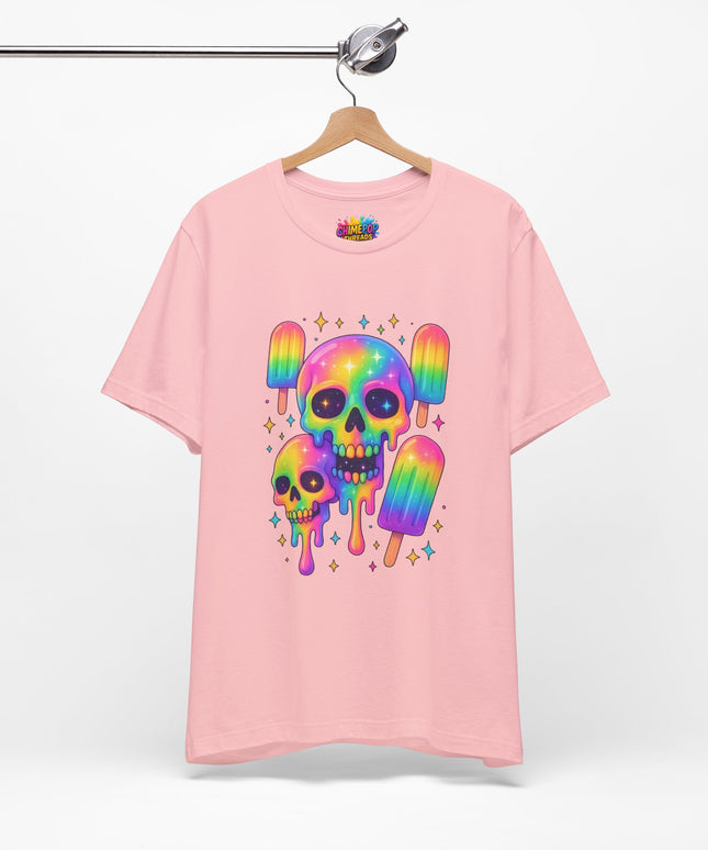 Rainbow Skull Popsicle Glitter Cosmic Goth Tee