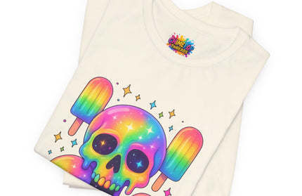 Rainbow Skull Popsicle Glitter Cosmic Goth Tee