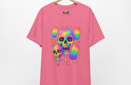 Rainbow Skull Popsicle Glitter Cosmic Goth Tee