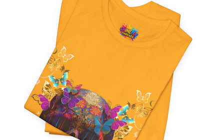 Ornate Skull Golden Butterfly Gothic Luxe Tee