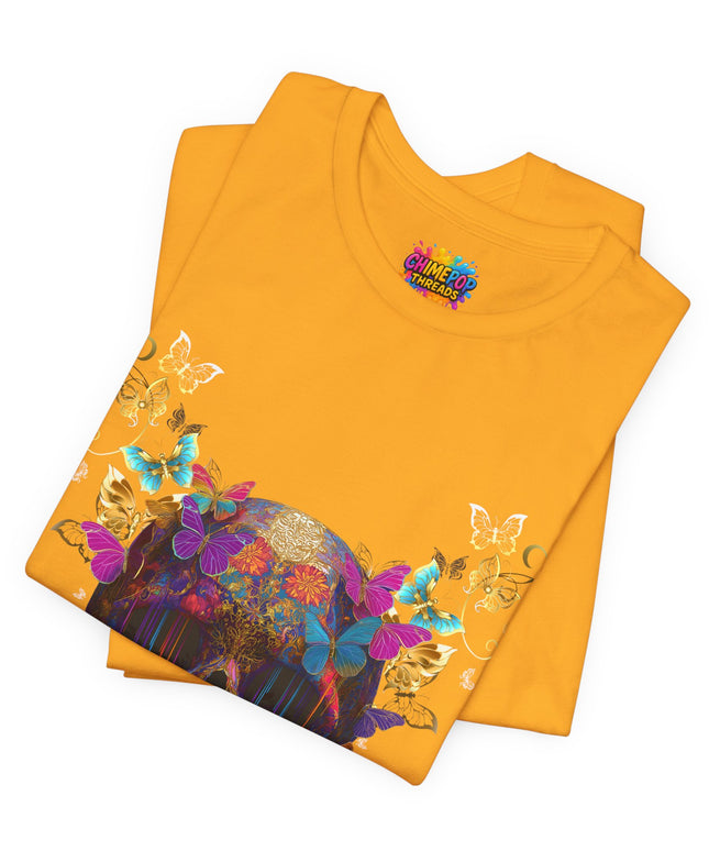 Ornate Skull Golden Butterfly Gothic Luxe Tee