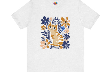Orange Cat Floral Tee