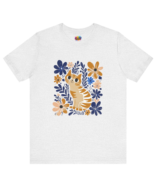 Orange Cat Floral Tee