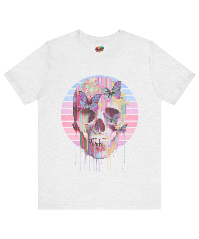 Pastel Skull Butterfly Drip Vaporwave Gothic Tee