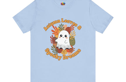 Autumn Leaves Spooky Dreams Ghost Tee