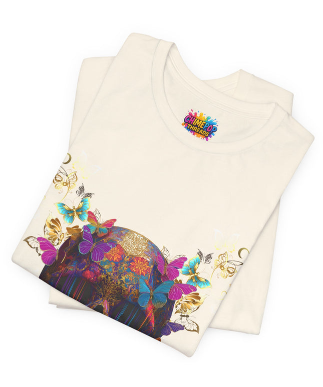Ornate Skull Golden Butterfly Gothic Luxe Tee