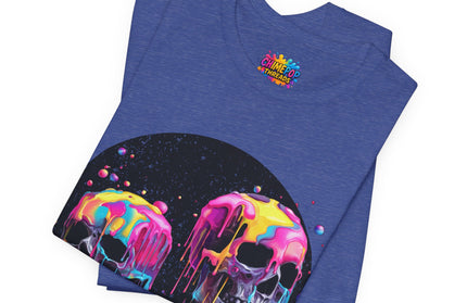 Neon Skull Drip Psychedelic Space Tee