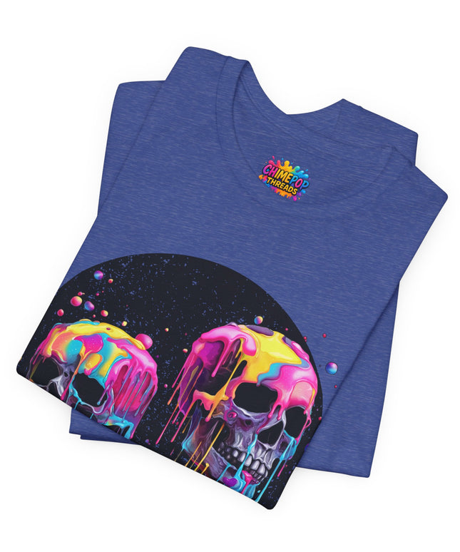 Neon Skull Drip Psychedelic Space Tee