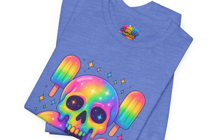 Rainbow Skull Popsicle Glitter Cosmic Goth Tee