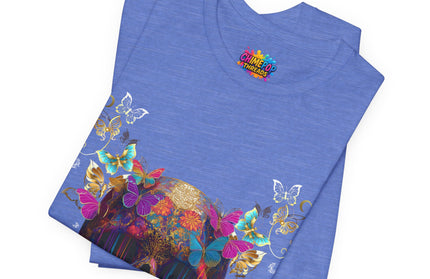 Ornate Skull Golden Butterfly Gothic Luxe Tee