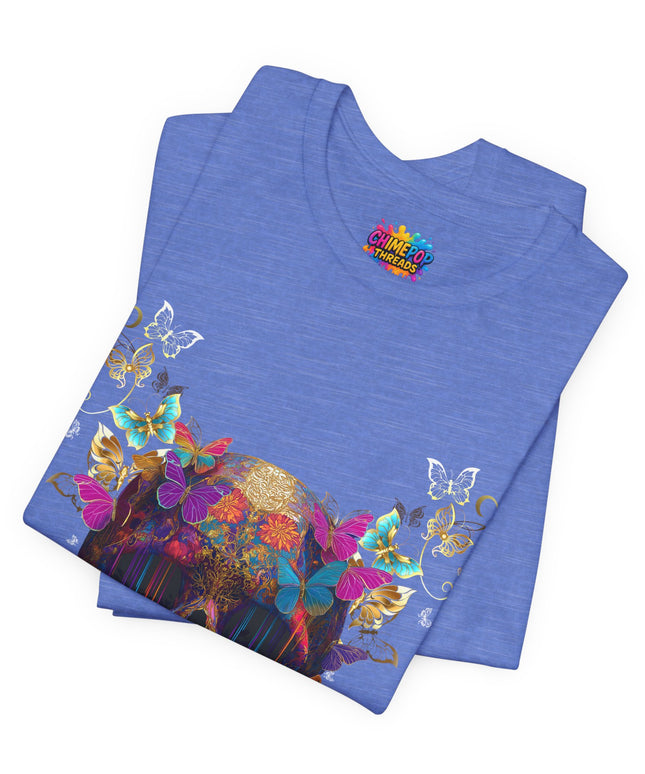 Ornate Skull Golden Butterfly Gothic Luxe Tee