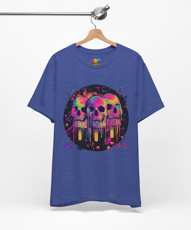 Triple Neon Skull Popsicle Splatter Tee