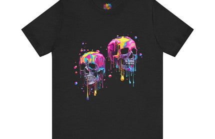 Neon Skull Drip Psychedelic Space Tee