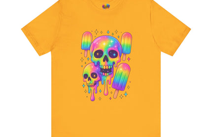 Rainbow Skull Popsicle Glitter Cosmic Goth Tee