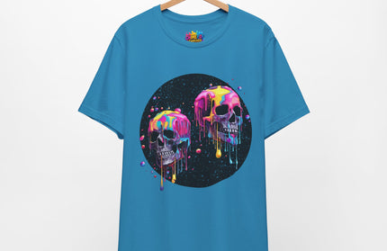 Neon Skull Drip Psychedelic Space Tee
