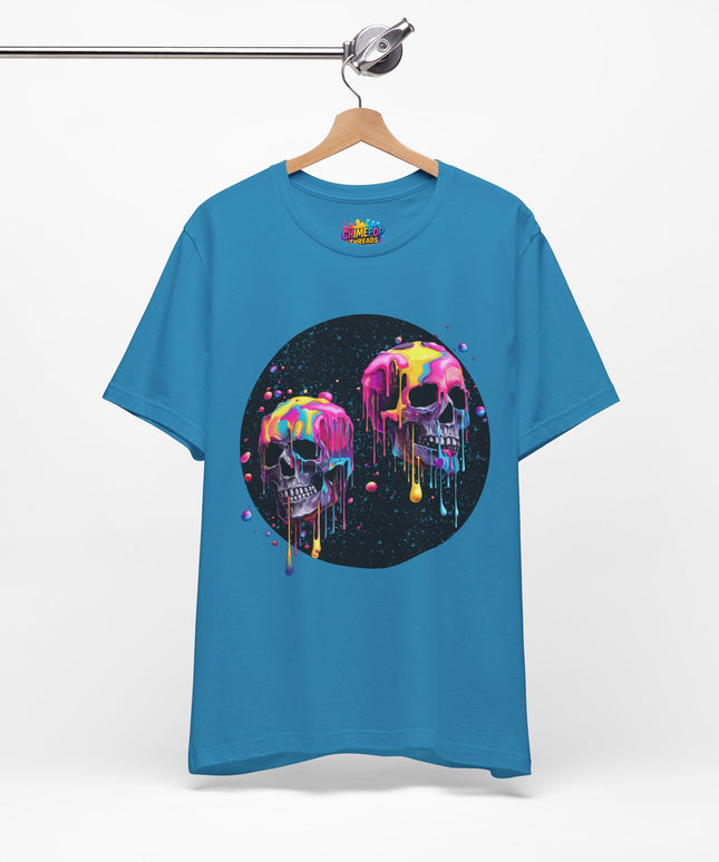 Neon Skull Drip Psychedelic Space Tee