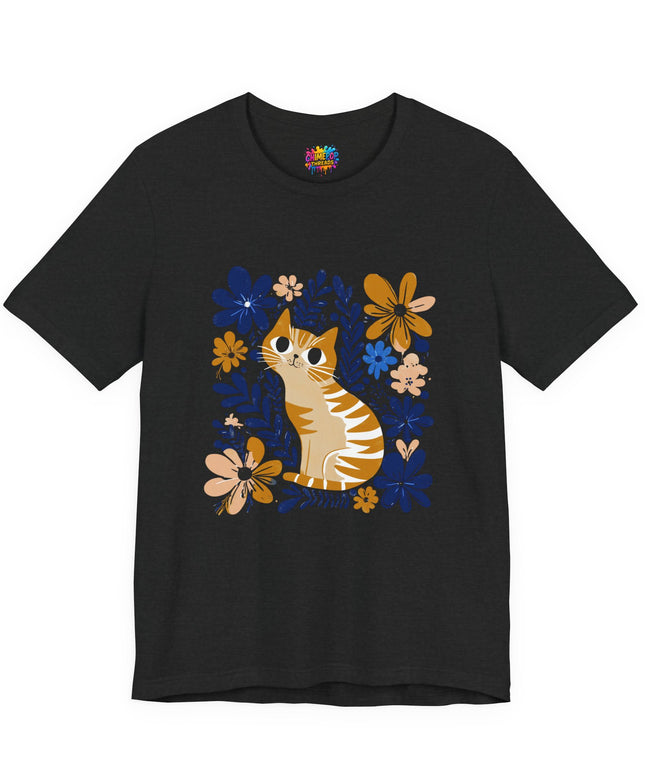 Orange Cat Floral Tee