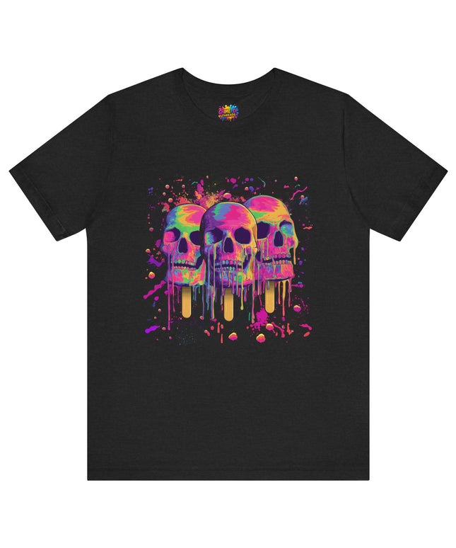 Triple Neon Skull Popsicle Splatter Tee