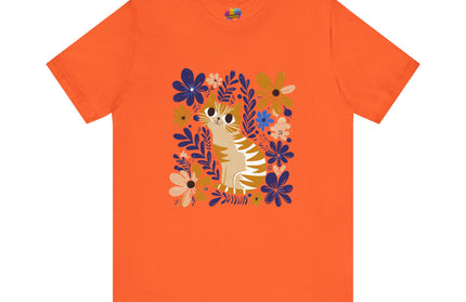 Orange Cat Floral Tee