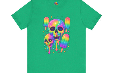 Rainbow Skull Popsicle Glitter Cosmic Goth Tee