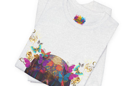 Ornate Skull Golden Butterfly Gothic Luxe Tee