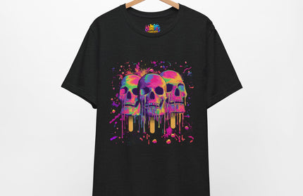 Triple Neon Skull Popsicle Splatter Tee