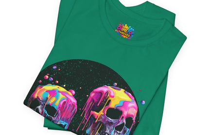 Neon Skull Drip Psychedelic Space Tee