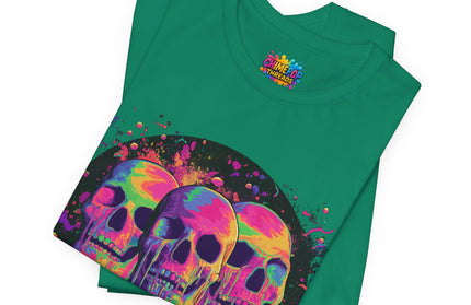 Triple Neon Skull Popsicle Splatter Tee