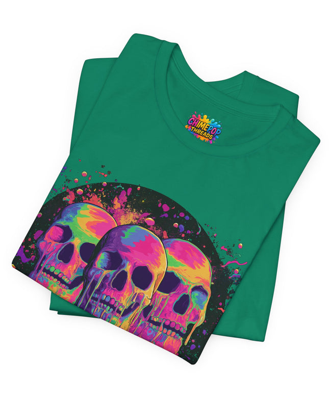 Triple Neon Skull Popsicle Splatter Tee