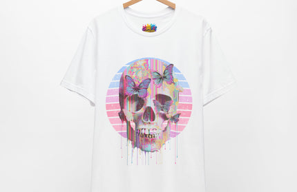 Pastel Skull Butterfly Drip Vaporwave Gothic Tee