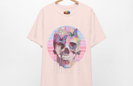 Pastel Skull Butterfly Drip Vaporwave Gothic Tee