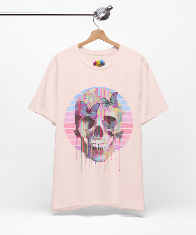 Pastel Skull Butterfly Drip Vaporwave Gothic Tee