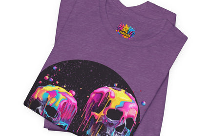Neon Skull Drip Psychedelic Space Tee